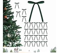 Rivweten 24 Pcs Velvet Christmas Bows for Christmas Tree, Rustic Crafts, Vintage Gift Bows (Green)