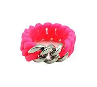 RIWAIT Double Twist Charm Energy Silicone Bracelets for Women and Men, Silicone Rubber and Stainless Steel Chain Best Fashion Gift for Any Occasion, Unisex-adult, Silicone, no gemstone