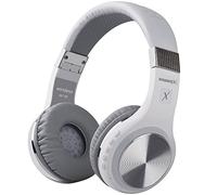 Riwbox Bluetooth Headphones, XBT-80 Wireless foldable Headset Over Ear Bluetooth headphones with Microphone and Volume Control for Cellphones iPad iPhone TV Laptop Computer (White&Silver)