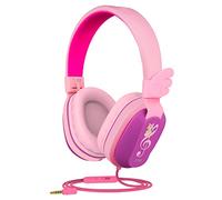 Riwbox Kids Headphones wired, CS6 Lightweight Foldable Stereo Headphones Over Ear Corded Headset Sharing Function with Mic and Volume Control for Phone/PC/Kindle/Tablet (Purple&Pink)