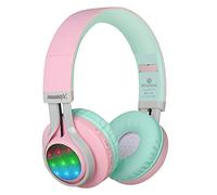 Riwbox WT-7S Kids Bluetooth Headphones Light Up, Foldable Stero Wireless Headset with Microphone and Volume Control for PC/Tablet/TV/Travel