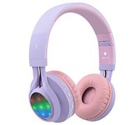 Riwbox WT-7S Kids Bluetooth Headphones Light Up, Foldable Stero Wireless Headset with Microphone and Volume Control for PC/Tablet/TV/Travel