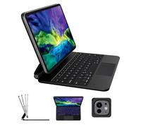 riwezox Magic Keyboard Case for iPad Air 13 2024 M2 & iPad Pro 12.9 (6th, 5th, 4th, 3rd Gen), Magnetic Floating Stand, 2.16lbs Slim Trackpad Keyboard with Backlit Keys -Travel Friendly