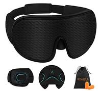 RIWISLL Sleep Mask, Super Soft 3D Contoured Cup Sleeping Mask, Upgraded 100% Blockout Light Sleep Masks for Women Men with Adjustable Strap, Comfortable Concave Molded Eye Covers for Sleeping, Black