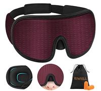 RIWISLL Sleep Mask, Super Soft Eye Mask for Sleeping, Upgraded 100% Blockout Light Sleep Masks for Women with Adjustable Strap, 3D Contoured Cup Eye Covers for Sleeping, Red