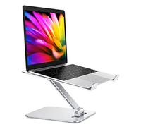 RIWUCT Foldable Aluminum Alloy Laptop Stand for Desk, Height Adjustable Ergonomic Computer Stand for Laptop, Portable Laptop Riser Holder Printer Stand Compatible with MacBook Pro Air/HP/Dell 10-16"
