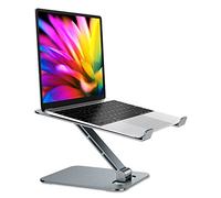 RIWUCT Foldable Aluminum Alloy Laptop Stand for Desk, Height Adjustable Ergonomic Computer Stand, Portable Laptop Riser Holder Lecterns Stand Compatible with MacBook Pro Air/HP/Dell 10-16", Gray