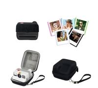 Rixavleo Camera Accessories Bundle for Polaroid Go, Magnetic Lens Cap Cover + 5-Magnetic Picture Frame + Hard EVA Protective Case, Dustproof and Shockproof Kit for Instant Camera(Black)