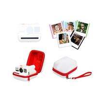 Rixavleo Camera Accessories Bundle for Polaroid Go, Magnetic Lens Cap Cover + 5-Magnetic Picture Frame + Hard EVA Protective Case, Dustproof and Shockproof Kit for Instant Camera(White)