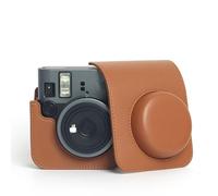 Rixavleo Camera Protective Case Compatible with Polaroid Mini 41, Vintage PU Leather Camera Carrying Storage Bag with Adjustable Shoulder Strap &Pocket for Film (Brown)