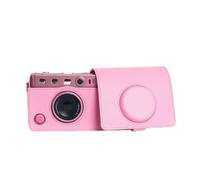 Rixavleo Pink PU Leather Camera Bag for Instax mini EVO - Retro Style Digital Photography Case, Lightweight Protective Pouch