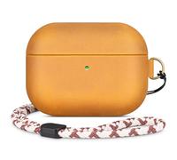 Rixeny Genuine Crazy Horse Leather Case Cover for Apple AirPods Pro 2/1 | Vintage Style with Lanyard, Full-Grain Leather, Sync Button, Grow Dark with Patina, Compatible with MagSafe, Brown