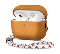 Rixeny Genuine Crazy Horse Leather Case Cover for Apple AirPods Pro 3 2025 | Vintage Style with Lanyard, Full-Grain Leather, Grow Dark with Patina, Compatible with MagSafe, Easy Carry, Brown
