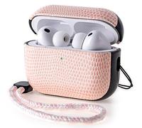 Rixeny Lizard-Grain Vegan Leather Case Cover for Apple AirPods Pro 3 2025