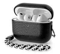 Rixeny Lizard-Grain Vegan Leather Case Cover for Apple AirPods Pro 3 2025