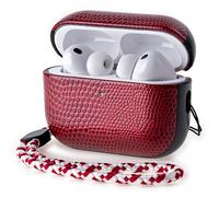 Rixeny Lizard-Grain Vegan Leather Case Cover for Apple AirPods Pro 3 2025