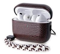 Rixeny Lizard-Grain Vegan Leather Case Cover for Apple AirPods Pro 3 2025