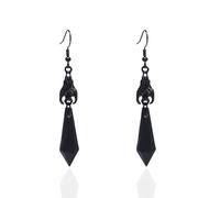 RIXERKOC Gothic Dark Bat Earrings for Women Red Black Crystal Vampire Tube Rings Punk Halloween Earrings Halloween Vampire Cosplay Costume Scary Party Jewellery Accessories, one size, Crystal, No