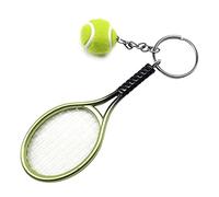 RIXERKOC Tennis Racket Keyring, Green, Mini Keychain & Pendant for Sports Enthusiasts