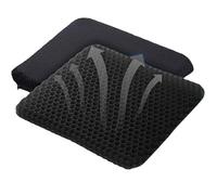 RIXI Gel Seat Cushion for Long Sitting - Large Honeycomb Gel Cushion with Non-Slip Covers - Breathable, Pressure Relief for Coccyx, Back & Hip Pain - Office,Home Chair, gaming chair (Black)