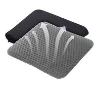 RIXI Gel Seat Cushion for Long Sitting - Large Honeycomb Gel Cushion with Non-Slip Covers - Breathable, Pressure Relief for Coccyx, Back & Hip Pain - Office,Home Chair, gaming chair (Grey)