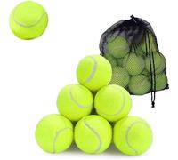 RIXI-Tennis Balls with Mesh Carrying Bag - Sports - All Court Types - Pressure less - Practice - Durable - Tennis - Cricket Ball - Players - Soft Tennis - Light weight - Green (Pack of 12)