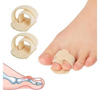 RIXJOR Hammer Toe Straightener - 2 Pcs Broken Toe Wraps for Women & Men, Toe Splint Relief for Correcting Hammer Toes, Broken Toes, Crooked Toes & Overlapping Toes (Beige)