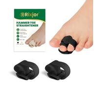 RIXJOR Hammer Toe Straightener - 2 Pcs Broken Toe Wraps for Women & Men,Toe Splint Relief for Correcting Hammer Toes, Broken Toes, Crooked Toes & Overlapping Toes (Black)