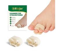 RIXJOR Hammer Toe Straightener - Broken Toe Wraps for Women & Men, 2 Pcs Toe Splint Relief for Correcting Hammer Toes, Broken Toes, Crooked Toes & Overlapping Toes (Beige)