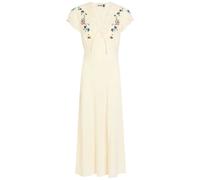 Rixo Amari Embroidered Linen-blend Midi Dress - Cream - 12 (UK12 / M)