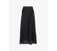 Rixo Womens Black Hudson Floral Cotton Midi Skirt 8