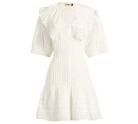 RIXO Women's Dove Embroidery Mini Dress Pansy Embroidery White