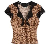 RIXO Women's Elaine Mila Leopard Top Brown