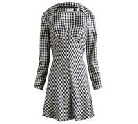 RIXO Women's Jackie Check Mini Dress French Check Navy