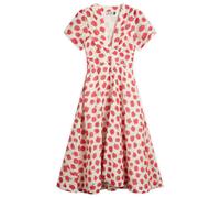 RIXO Women's Novara Vintage Rose Midi Dress Vintage Rose Ivory
