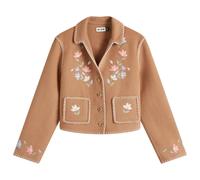 RIXO Women's Sunday Jacket Petal Embroidery Tan