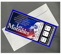 Rixon and Bryce Personalised Gift Ticket Les Miserables Musical Theatre Concert Show Gig Ticket Gift, Customisable with Name, Event Details, Venue, Date, Les Mis Themed Design with Envelope