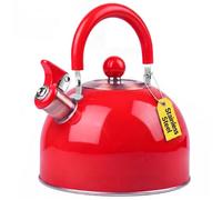 Rixordd 2.6 Quart Red Whistling Tea Kettle, Stainless Steel, Cool-Touch Handle, Loud Whistle, 7.48-inch Base, Induction Compatible