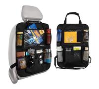 Rixotix Car Seat Organiser, 2Pcs Back pew Protector for Kids, Car Organiser rear place for up to 10", Kids reverse base Organiser with 5 Pockets to Storage Toys, Books, Drinks