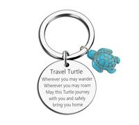 Rixotix Cute Travel Turtle Keychain - Lucky Charm Keyring, Perfect for Women & Men | Ideal for Sisters, BFFs & Colleagues on Graduation, Birthdays & More