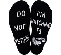 Rixotix Funny Socks, DO NOT DISTURB I'M WATCHING Socks with Grips Car Novelty Gifts for Men Teenage Boys 9-12(COLOR:Black)
