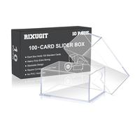 RIXUGIT 10-Pack 100-Count Deck-Case Card-Box - 2 Piece Trading Card Storage Box, Transparent Rectangular Plastic Hinged Lid, 3.94 x 2.95 x 1.97 inches, For Trading Cards