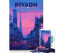 Riyadh Aesthetic City 1000 Piece Jigsaws for Teenagers Puzzle Boost Memory Quiet Calm Premium Cut Heartfelt Gift (38x26cm)