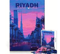 Riyadh Aesthetic City 1000 Pieces Jigsaw Puzzles for Teenagers Memory Upgrade Casual Relax Sharp Cut Art Display (50x75cm)
