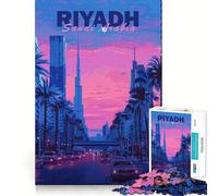 Riyadh Aesthetic City 1000 Pieces Jigsaw Puzzles for Teenagers Memory Upgrade Casual Relax Sharp Cut Art Display (50x75cm)