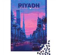 Riyadh Aesthetic City Jigsaw Puzzle 1000 Pieces, Global Monument Landscape, Screen-Free Fun, Matte Printed Jigsaw, for Puzzle Lovers, 70x50cm/1000pcs