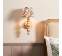riyadh pearl grey 16cm shade wood wall light in natural ash