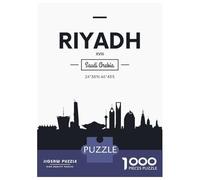 Riyadh Saudi Arabia Adult Paper Puzzle, Old Europe Travel Artwork, Screen-Free Fun, Thick Cardboard Pieces, Birthday Gift for Home Décor Fans, 52x38cm/1000pcs