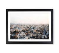 Riyadh Skyline in Saudi Arabia Painting Framed Print | A2 Black Framed Wall Art | Ready to Hang | Modern Cityscape Picture | Living Room Bedroom Lounge Office