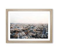 Riyadh Skyline in Saudi Arabia Painting Framed Print | A2 Oak Framed Wall Art | Ready to Hang | Modern Cityscape Picture | Living Room Bedroom Lounge Office